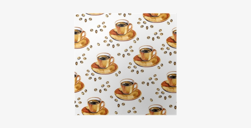 Watercolor Coffee Seamless Pattern - Coffee, transparent png #978584