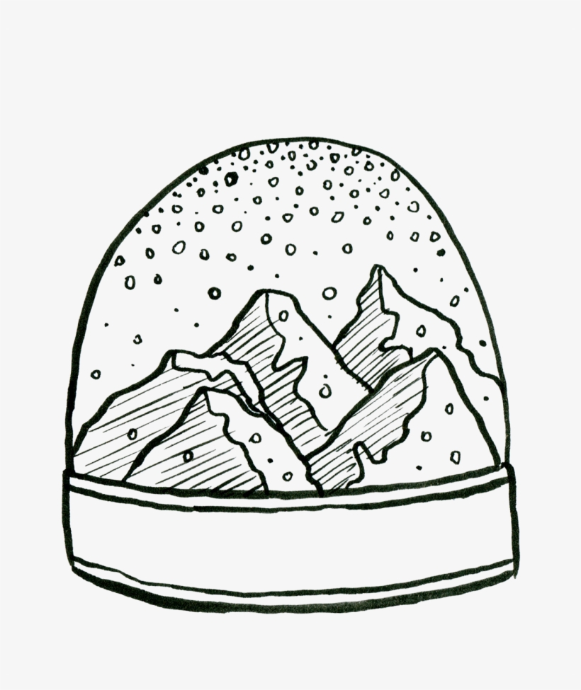 Snow Globe And Mountains - Sketch, transparent png #978666