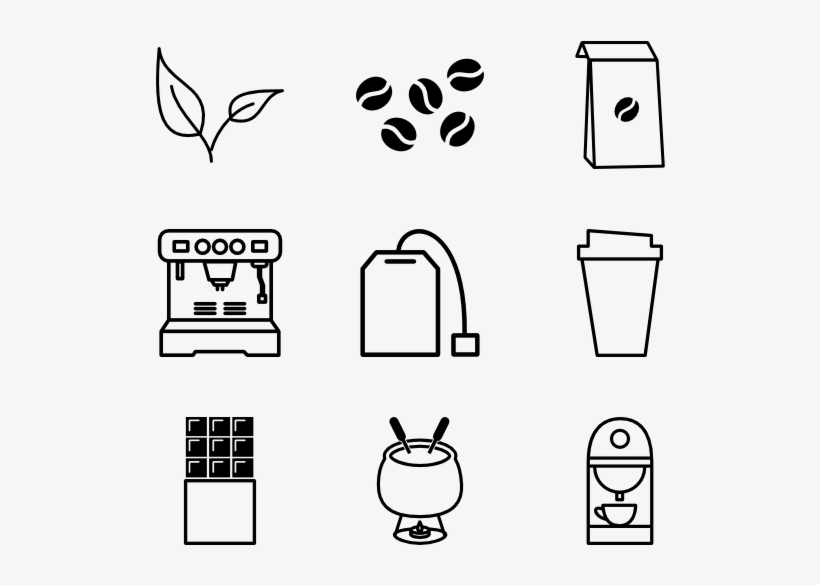Linear Coffee Shop Elements - Coffee Icons Free Vector, transparent png #978960
