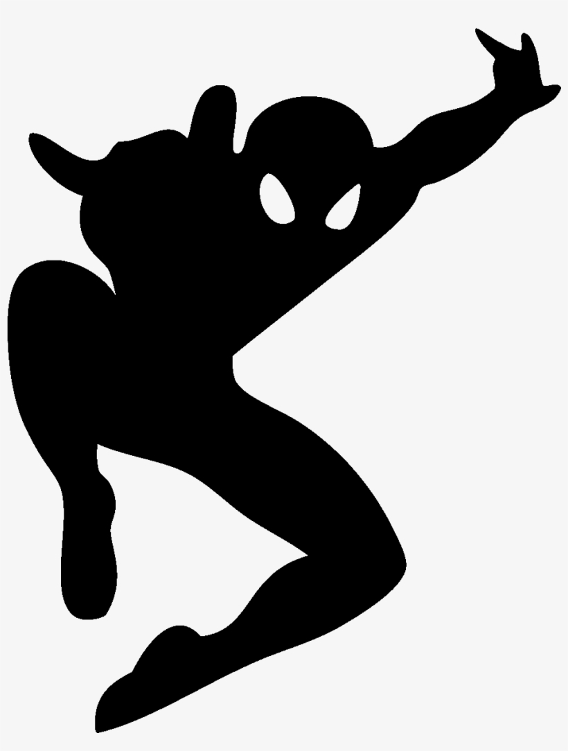 Superhero Spiderman Jumping Vector Graphics - Spiderman Silhouette, transparent png #979505