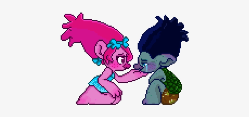 Poppy Comforts Sad Branch Bean - Love Trolls Poppy And Branch, transparent png #979547