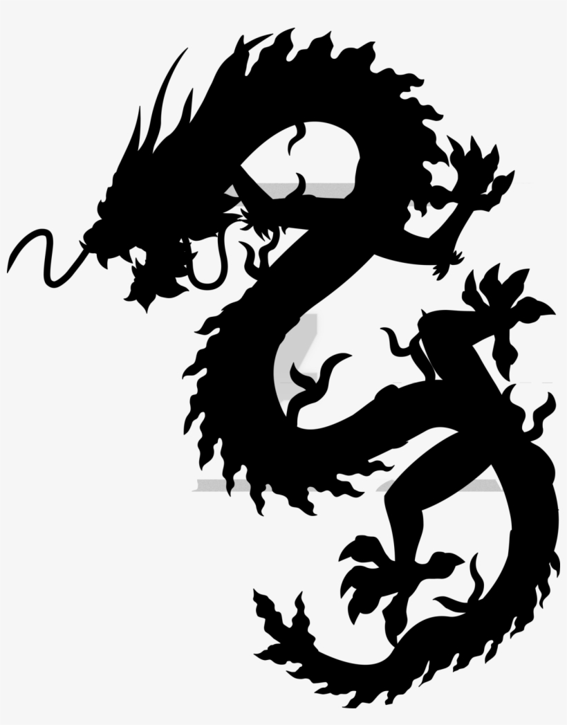 Snake Silhouette Dragon Silhouette Dragon Silhouette - Transparent Chinese Dragon Png, transparent png #9701806