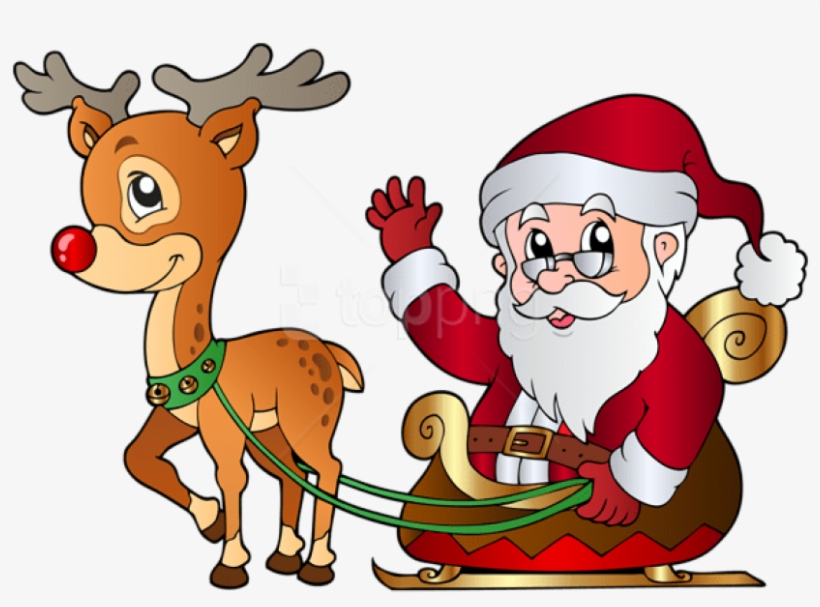 Free Png Santa And Rudolph Png - Santa Claus With Deer, transparent png #9702093