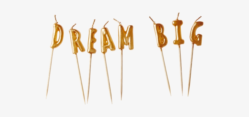 Ricedk Birthday Candles Dream Big Gold - Skewer, transparent png #9703839