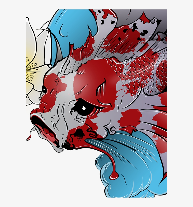 Illustration Of A Koi Fish, Done From A Old Drawing - Illustration, transparent png #9705250