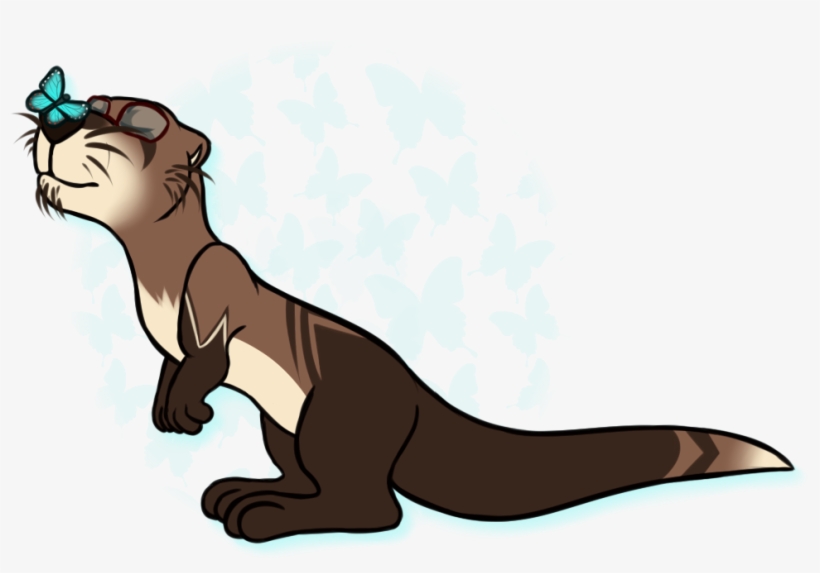 The Otter And The Butterfly - Otter Paint Png, transparent png #9705256