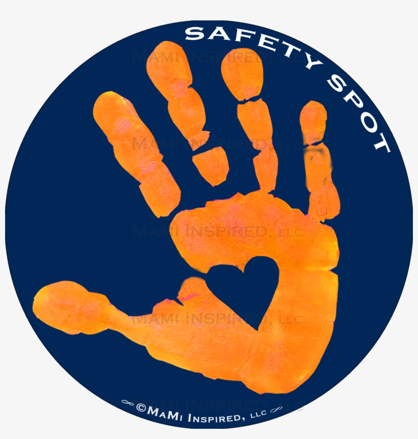 Safety Spot ™ Orange Kids Hand Car Magnet Handprint - Handcar, transparent png #9705341