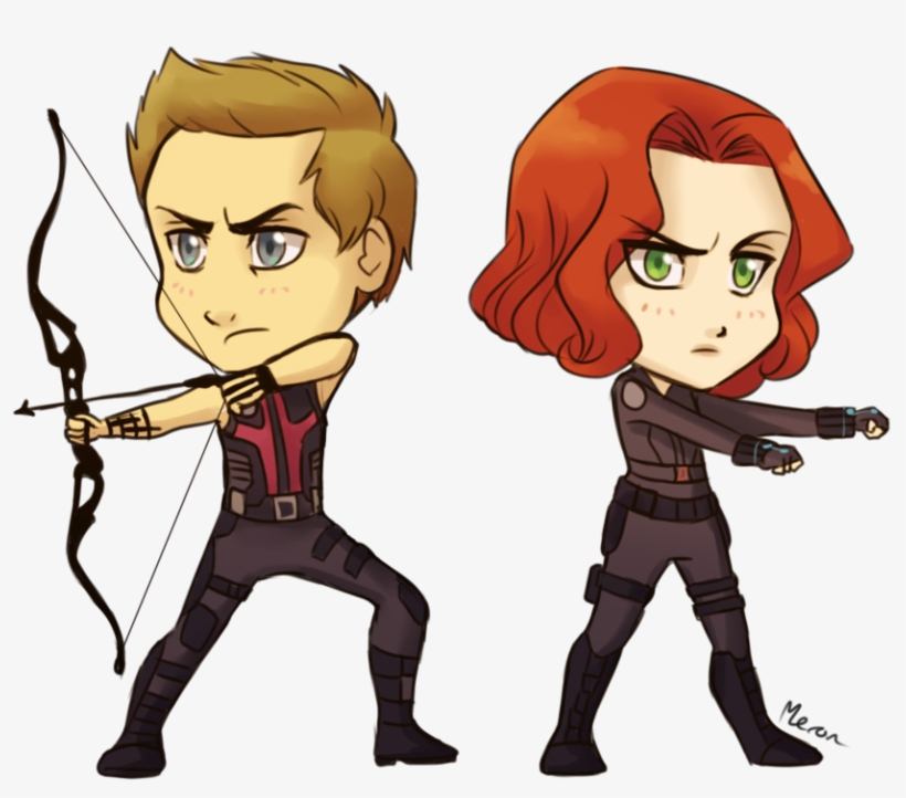 Hawkeye And Black Widow Chibi - Black Widow Hawkeye Chibi, transparent png #9705753