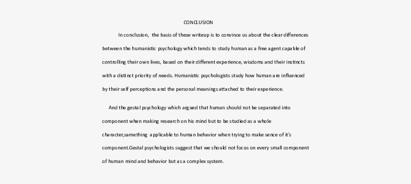 Conclusion On Humanistic And Gestal Psychology - Document, transparent png #9706814