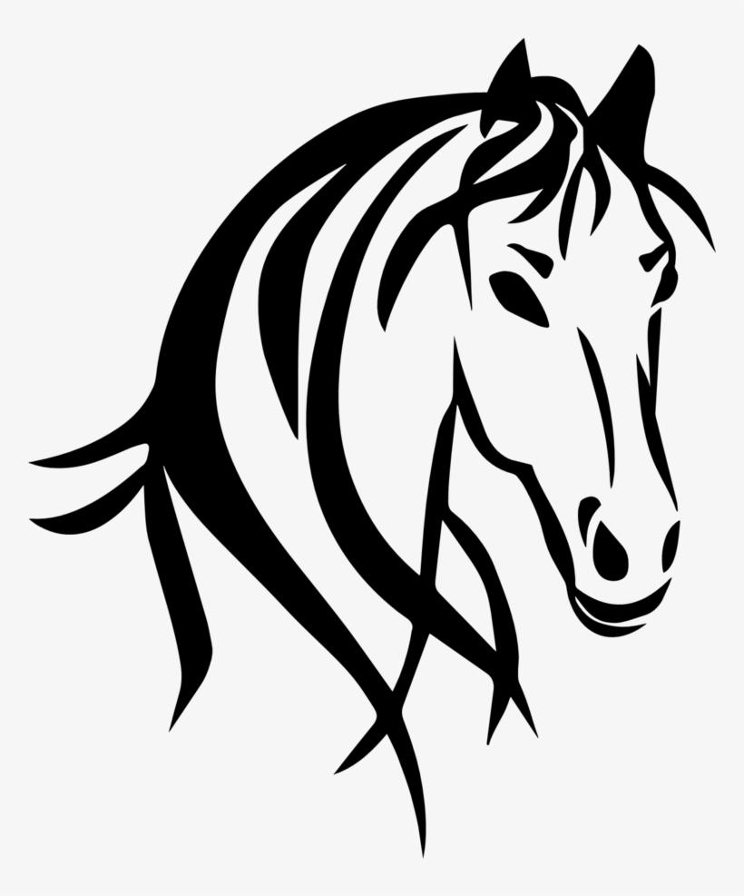 Beauty Horse Head Large Indoor Decal 22" X - Black And White Horse Head, transparent png #9707535