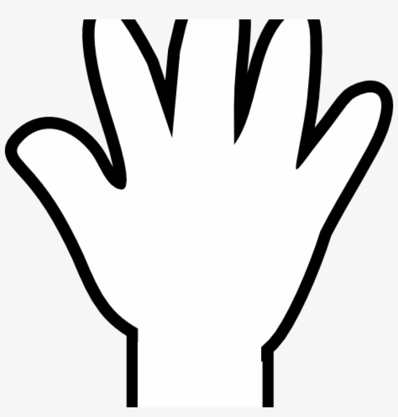 Hand Clipart Black And White White Hand Print Clip, transparent png #9707678