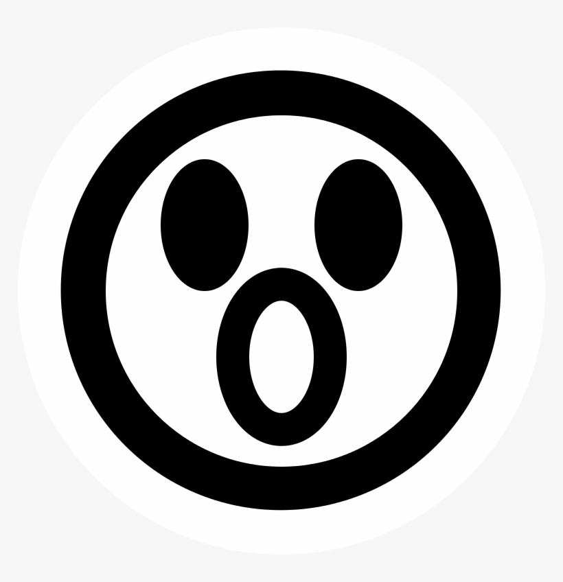 High Contrast Face Surprise - Surprised Png Black And White, transparent png #9708261