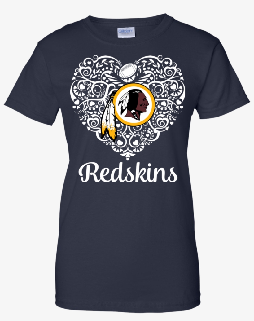 Washington Redskins Football Lace Heart With Logo T-shirt - Washington Redskins, transparent png #9708546