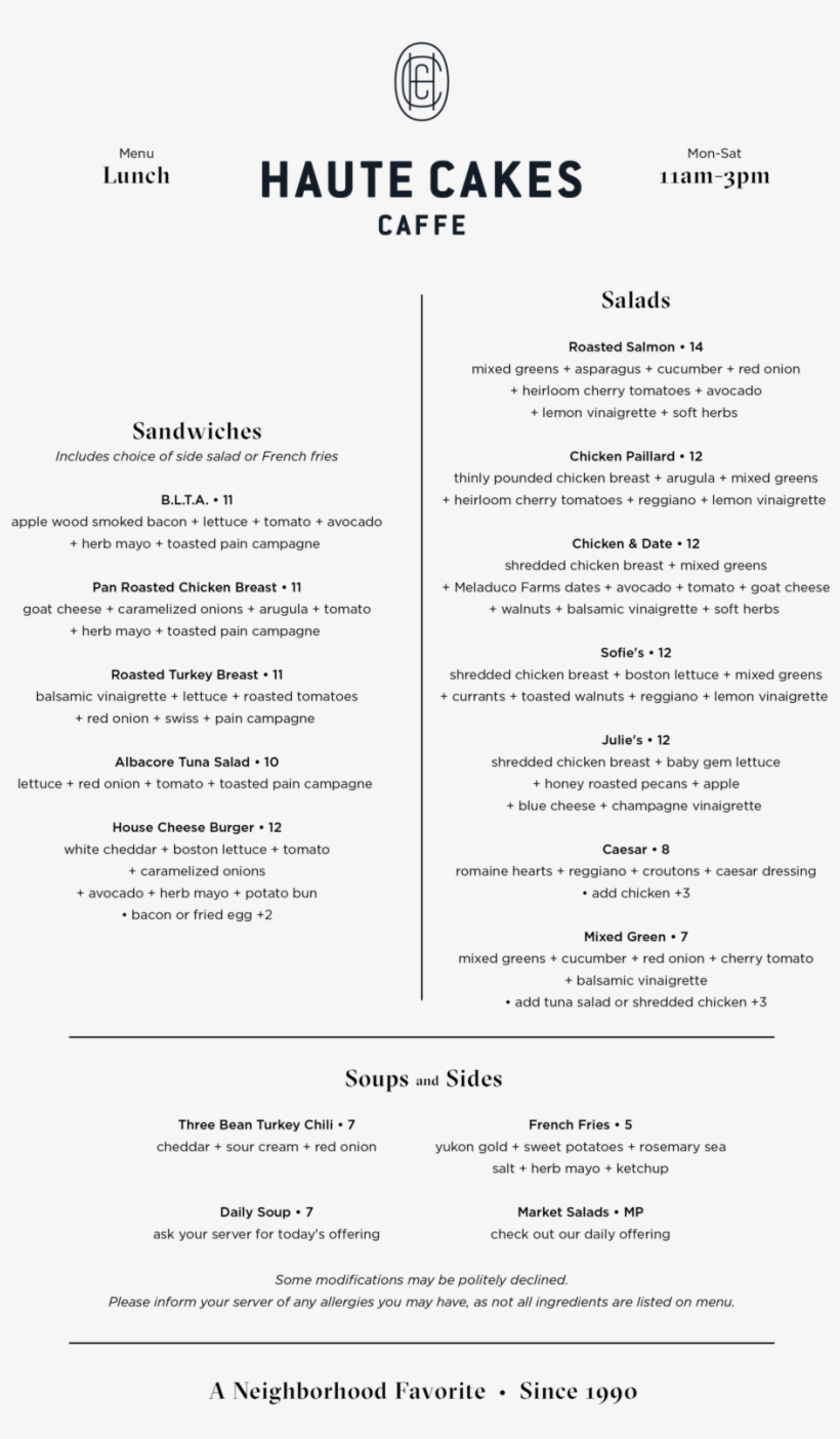 Haute Cakes Lunch 16 - Document, transparent png #9709327