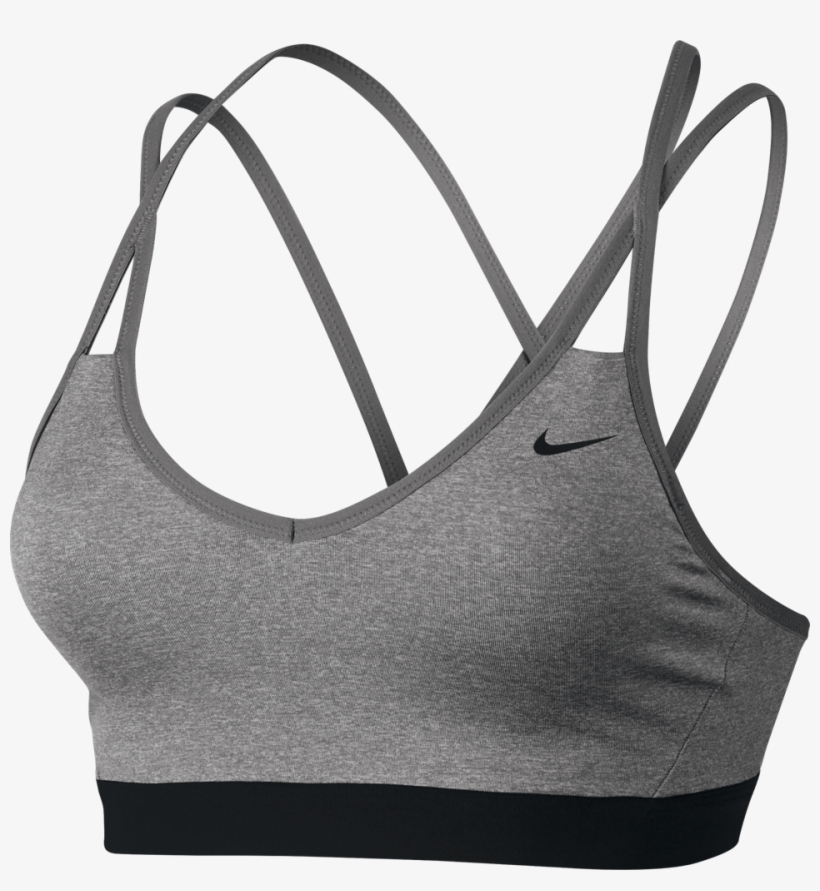 Grey And Black Nike Sports Bra, transparent png #9709797