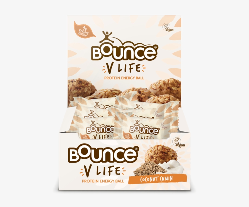 Bounce V-life Coconut Cumin Protein Energy Ball 40g - Bounce V-life Vegan Ball, transparent png #9710143