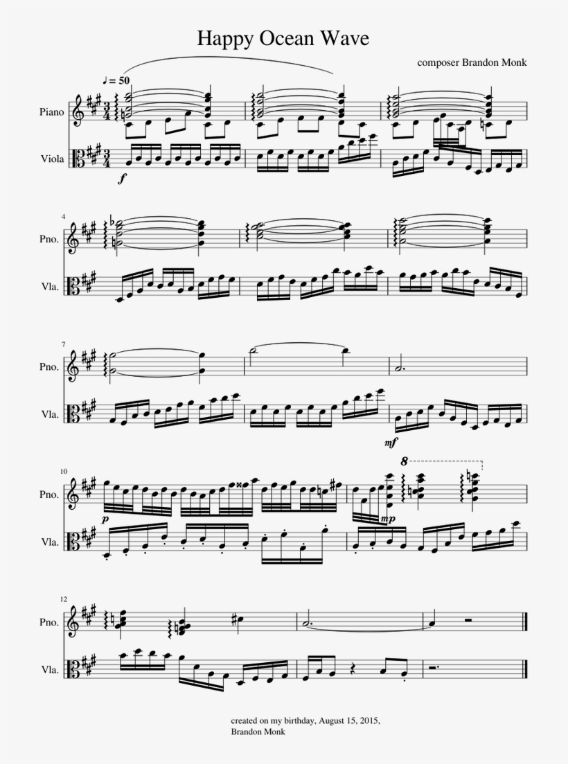 Happy Ocean Wave Sheet Music For Piano, Strings Download - Gigi D Agostino L Amour Toujours Nuty, transparent png #9712546
