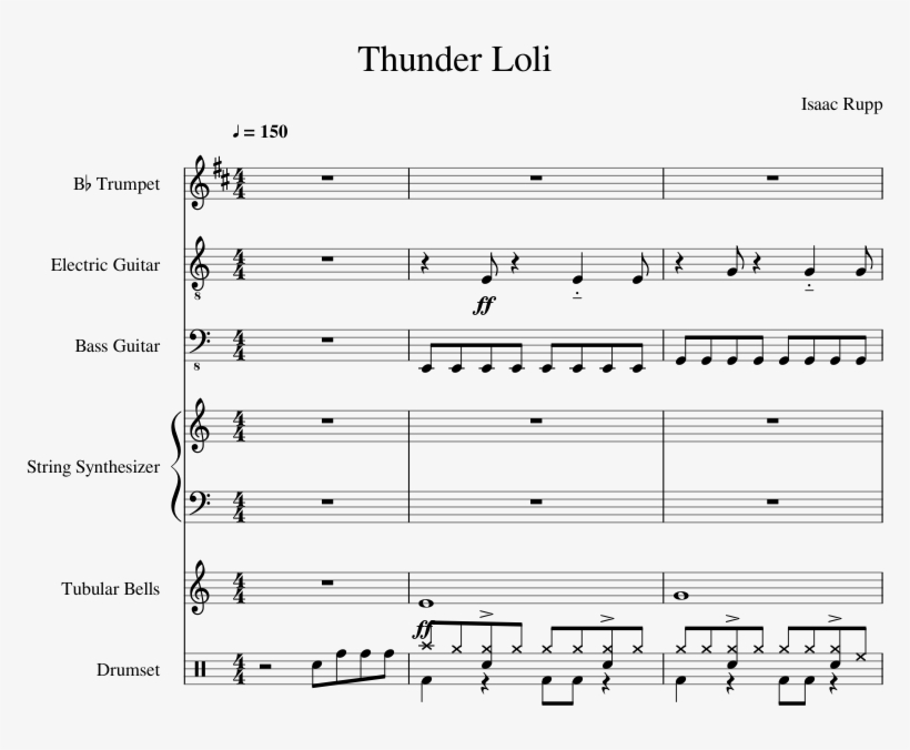 Thunder Loli Sheet Music Composed By Isaac Rupp 1 Of - Sheet Music, transparent png #9716228