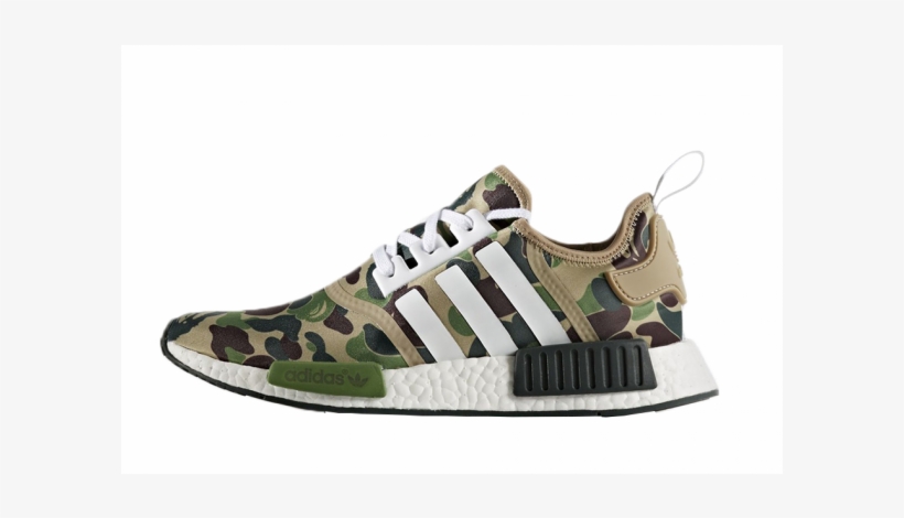 Nmd Bape X Adidas Green Dot Perfect Version [real Boost/premium - Adidas Camouflage Shoes Pakistan, transparent png #9716389