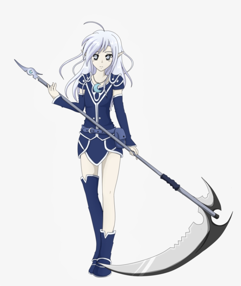 Drawn Scythe Pole - Anime Girl With Scythe Drawing, transparent png #9716727