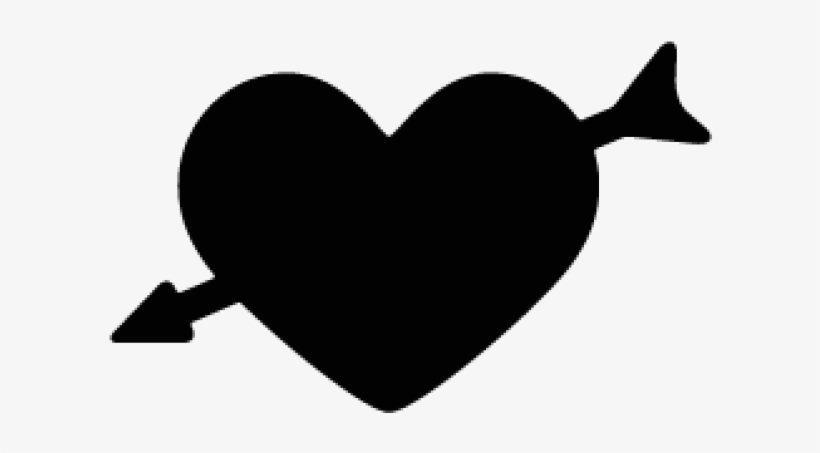 Heart With Arrow Silhouette, transparent png #9717563