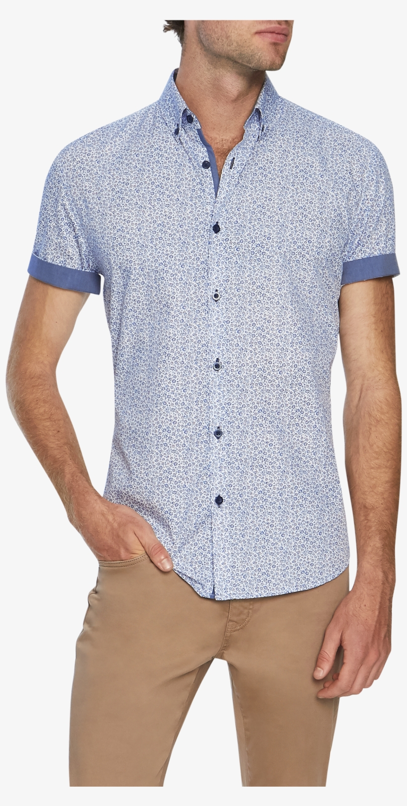 White Twinkle Print Shirt - Gentleman, transparent png #9717688