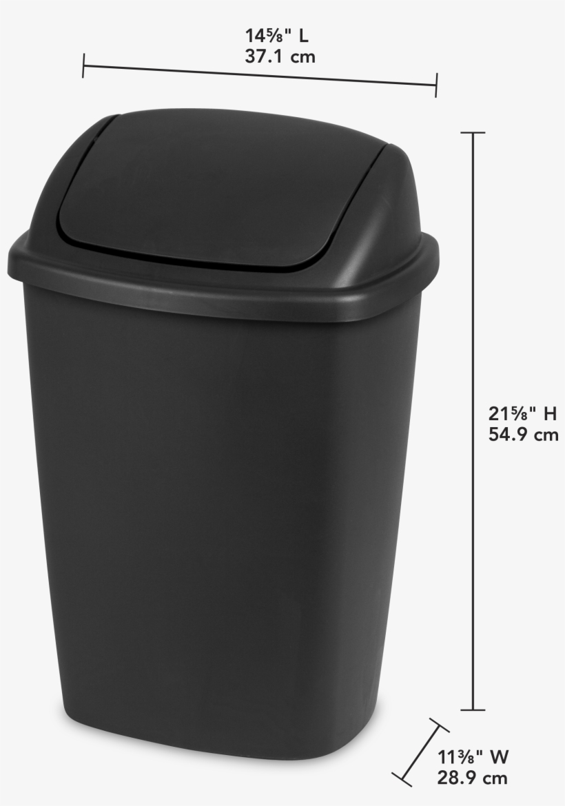 Png Library Sterilite Gal L Swingtop Wastebasket Black - Plastic, transparent png #9717889