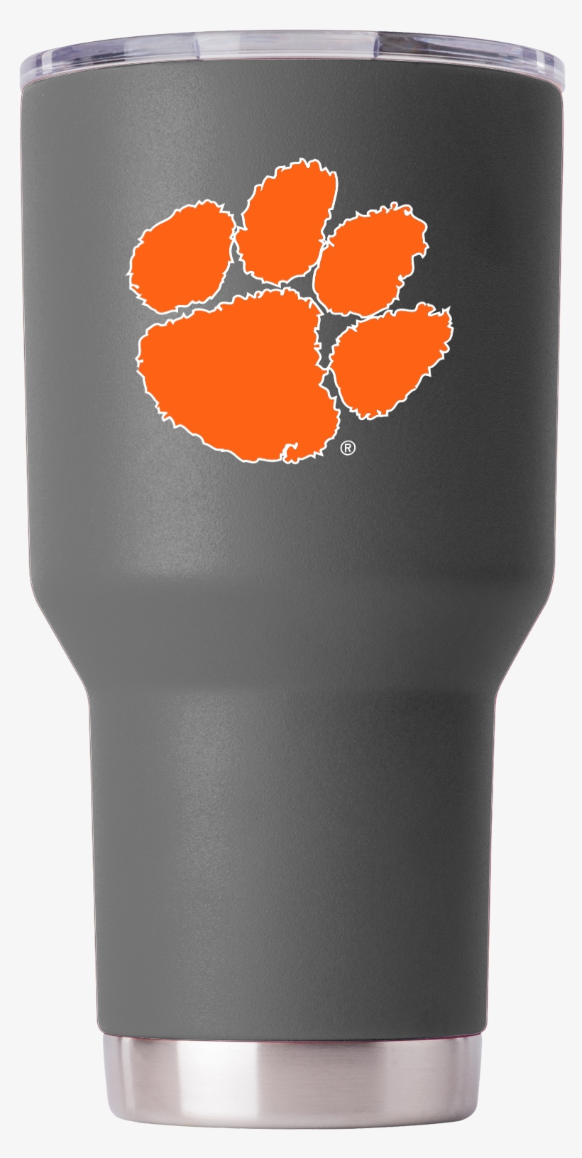 Clemson 30 Oz Gray Powder Coat Stainless Steel Tumbler - Fruit, transparent png #9720629