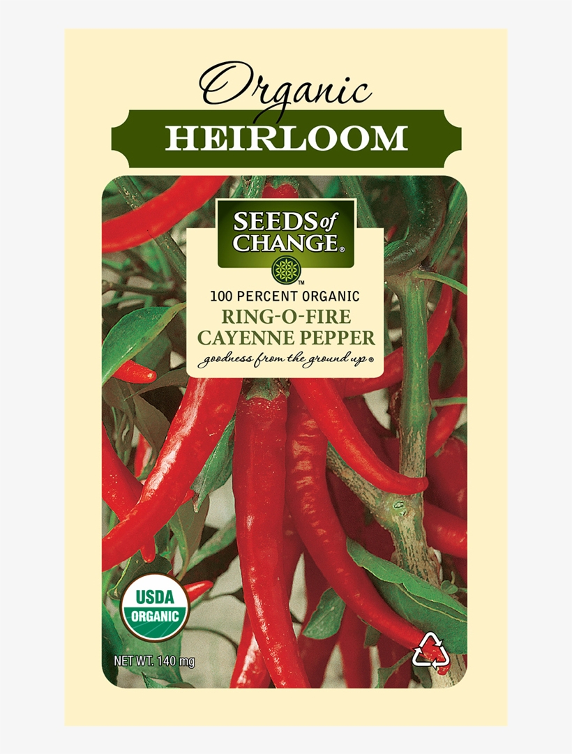 Organic Ring O Fire Cayenne Chile Pepper Seeds - Seeds Of Change, transparent png #9722573