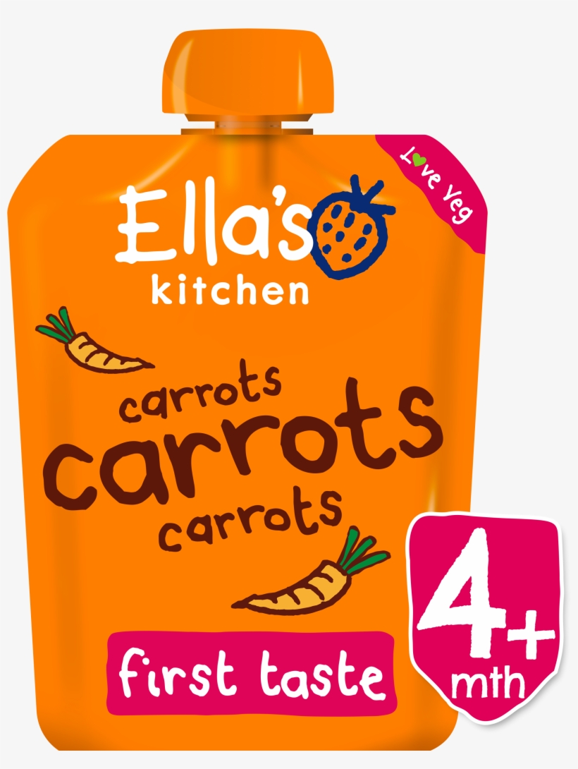 Ek266 Pouch Carrots 70g Ft V=1511258142 - Ella's Kitchen Veg First Tastes Range, transparent png #9722900