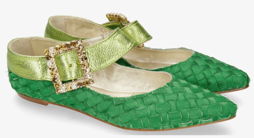 Ballet Pumps Alexa 1 Satin Light Green Cherso Greenery - Sandal, transparent png #9723275