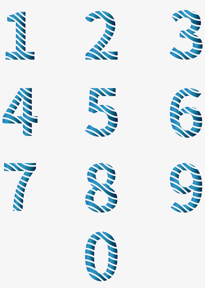 الأرقام العربية خطوط تدرج ستيريو متدرجة متموجة صورة - Electric Blue, transparent png #9723544