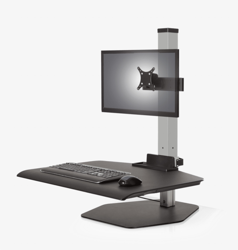 Winston Workstation® Single Freestanding Sit-stand - Standing Desk Converter 3 Monitors, transparent png #9724418