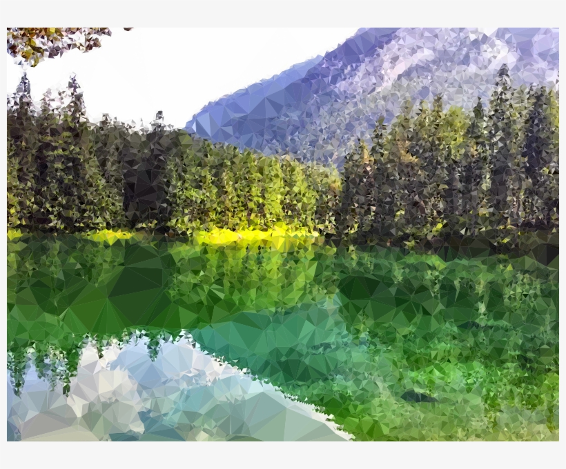 Lake Forest Ca Picture - Low Poly Forest Lake, transparent png #9724752