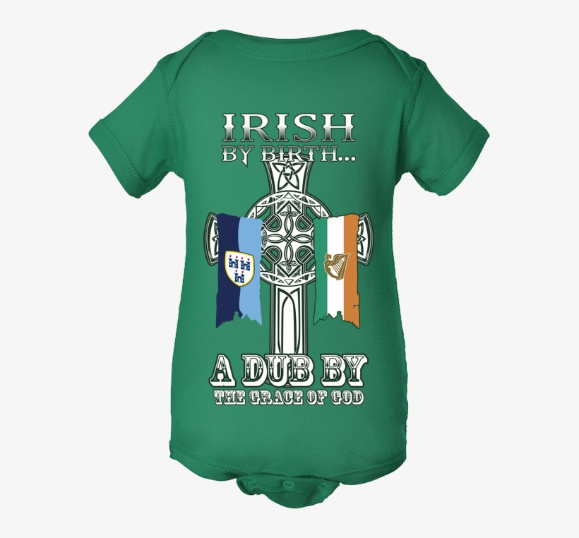 Dublin Irish By Birth Celtic Cross Baby Body Suit - Infant Bodysuit, transparent png #9725247