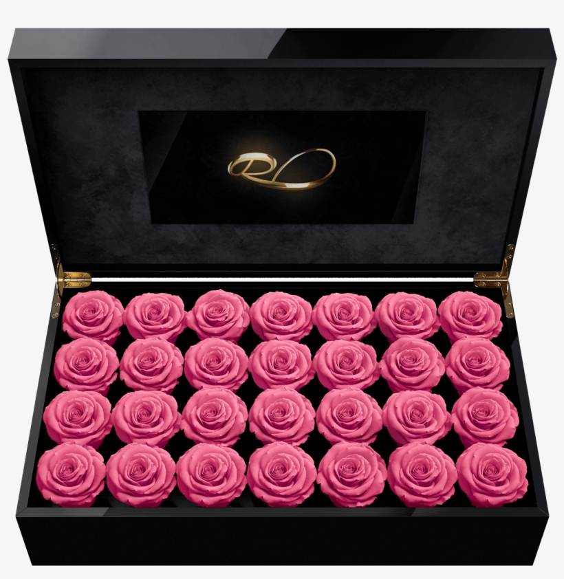 Luxury Lcd Display Flower Box Royal With 28 Preserved - Rose, transparent png #9726259