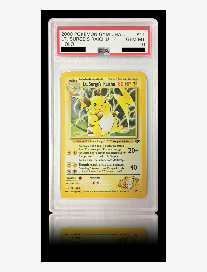 Lt Surge's Raichu Card, transparent png #9726907