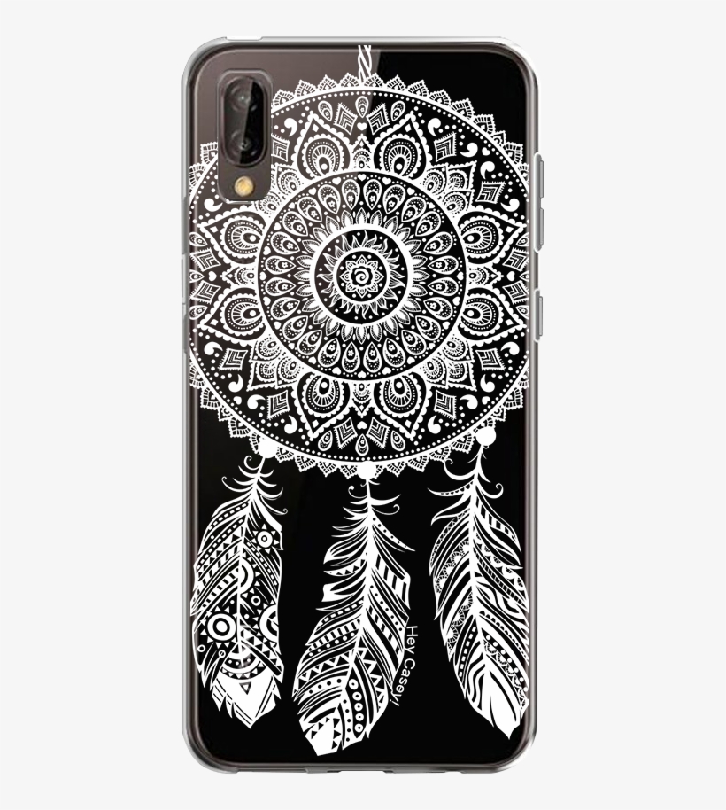 White Henna Dream Catcher Phone Case Covers For Iphone, - Transparent Dream Catcher Black And White, transparent png #9727358