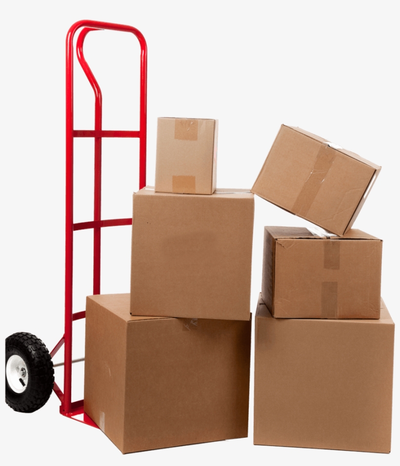 Push Cart With Boxes - Moving Helpers, transparent png #9728906