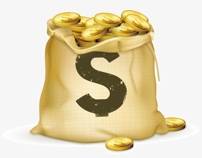 Coins Clipart Bag Full Money - Bag Of Gold Transparent, transparent png #9729240