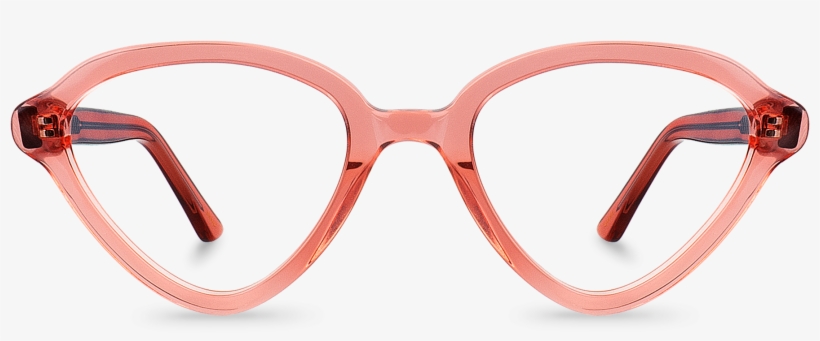 Front View Of Spade Oval Glasses Made From Pink Metal - Plastic, transparent png #9729814