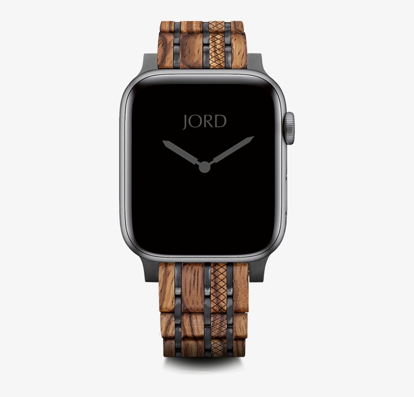 Zebrawood And Metal Apple Watch Band - Iphone Watch Strap, transparent png #9730489