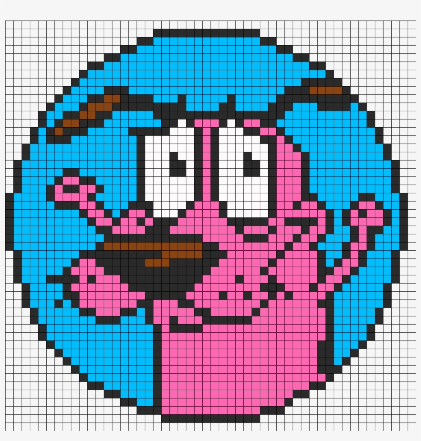 Courage The Cowardly Dog Perler Bead Pattern - Courage The Cowardly Dog Pixel Art, transparent png #9730600