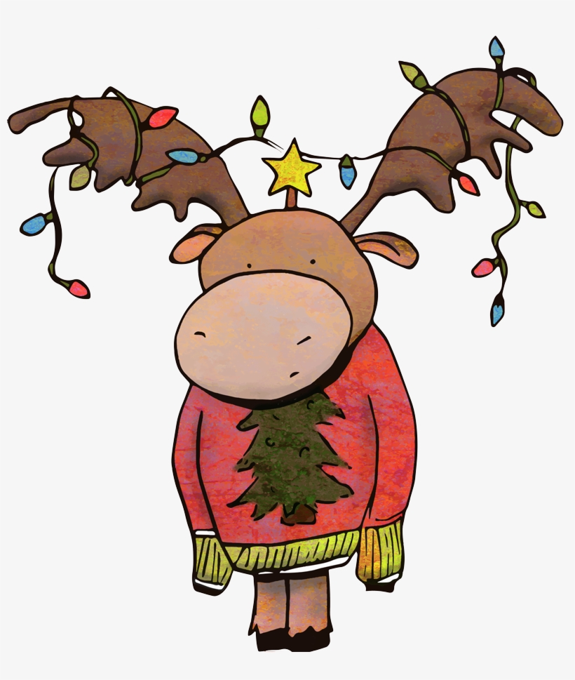 Christmas Moose - Christmas Jumper, transparent png #9730643
