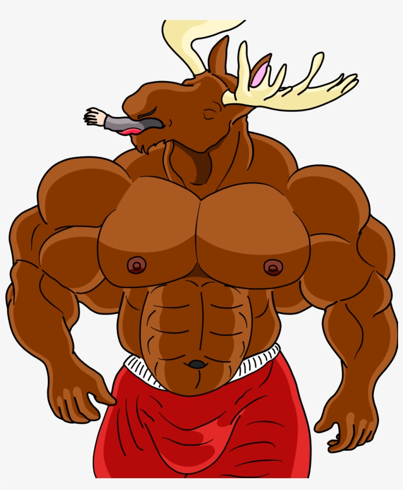 Moose Clipart Muscle - Muscular Moose Clipart, transparent png #9730804