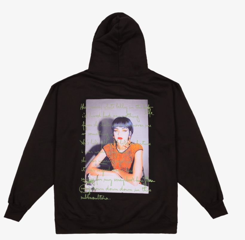 Black Back Printed Hoodie Black Orange Embroidered - Hoodie Prints, transparent png #9731270