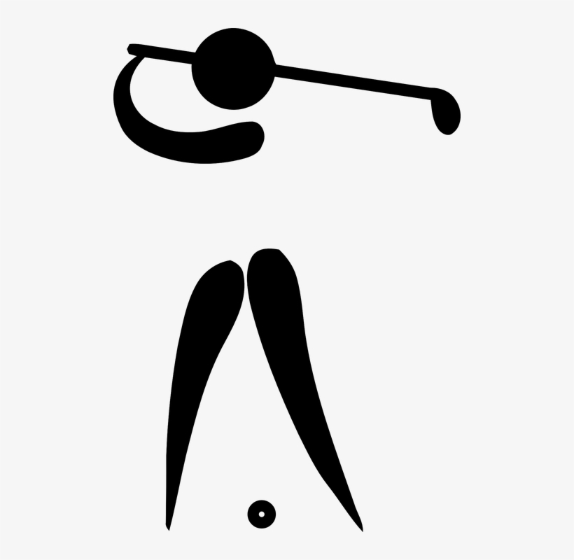Picto Golf - Girl Golf Clipart Black And White, transparent png #9731532