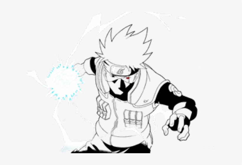 Drawn Lightening Kakashi - Kakashi Black And White Png - Free
