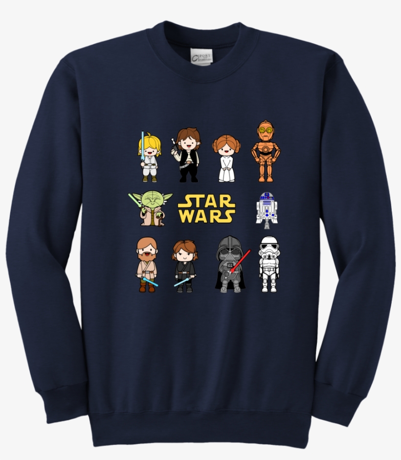 Characters Star Wars Darth Vader Yoda Bb8 Youth Crewneck - Star Wars, transparent png #9732170