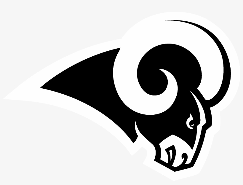 Louis Rams Logo Black And White - Los Angeles Rams Logo, transparent png #9732612